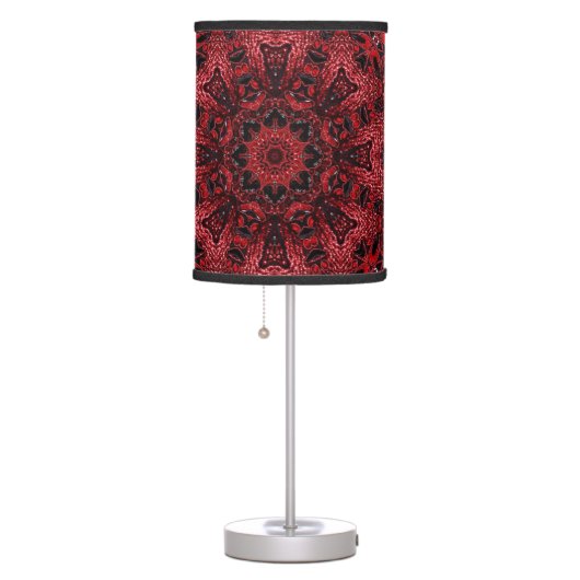 bohemian moroccan maroon burgundy mandala table lamp (Right)