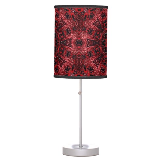 bohemian moroccan maroon burgundy mandala table lamp (Front)
