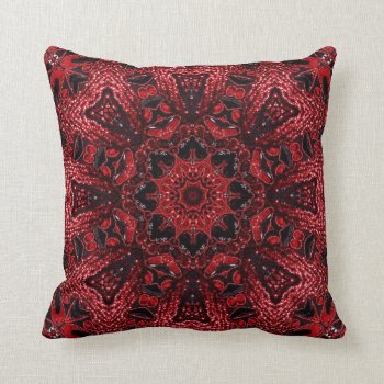 Bohemian Moroccan Maroon Burgundy Mandala Throw Pillow by cranberrysky at Zazzle