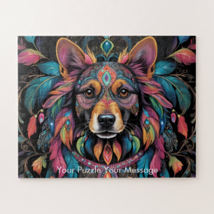 Bohemian Mosaic Majesty The Painted Dog Jigsaw Puzzle