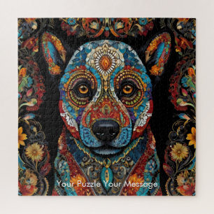 Bohemian Mosaic Majesty The Painted Dog Jigsaw Puzzle
