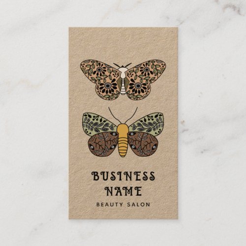 Bohemian Moth Wildflowers Esthetician Beauty Salon Business Card