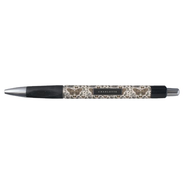 Bohemian Moth Wildflowers Esthetician Beauty Salon Pen (Front)