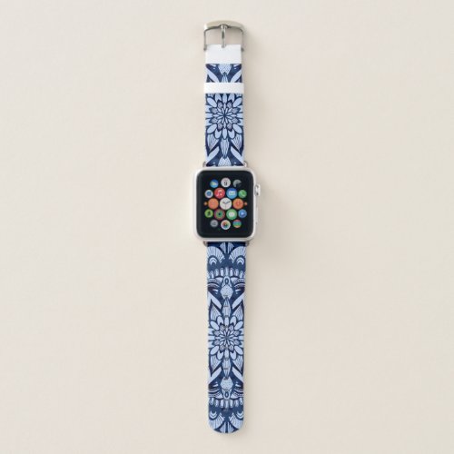 Bohemian Navy Blue Tie Dye Mandala Apple Watch Band
