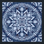 Bohemian Navy Blue Tie Dye Mandala Faux Canvas Print<br><div class="desc">This bohemian and artsy design is perfect for the trendy and stylish woman. It features a hand-drawn navy blue and pastel blue tie-dye boho mandala on top of a dark navy blue background. It's hipster, cool, trendy, and artistic. ***IMPORTANT DESIGN NOTE: For any custom design request such as matching products,...</div>