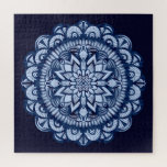 Bohemian Navy Blue Tie Dye Mandala Jigsaw Puzzle<br><div class="desc">This bohemian and artsy design is perfect for the trendy and stylish woman. It features a hand-drawn navy blue and pastel blue tie-dye boho mandala on top of a dark navy blue background. It's hipster, cool, trendy, and artistic. ***IMPORTANT DESIGN NOTE: For any custom design request such as matching products,...</div>