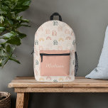 Bohemian Neutral Rainbows Custom Name Printed Backpack<br><div class="desc">This cute backpack can be customized in any way you like!</div>