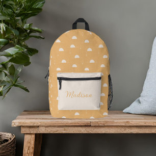Bohemian Neutral Sun Custom Name Printed Backpack