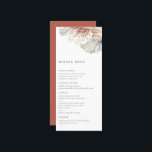Bohemian Oasis Wedding Menu<br><div class="desc">Modern earthy dried bohemian jungle foliage and floral watercolor arrangement menu card,  chic typography template with multiple lines for your custom menu items. Features,  solid coordinating rust color backing.</div>