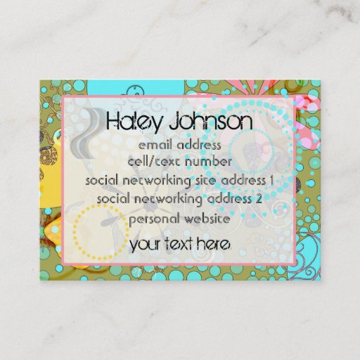 Customizable Bohemian One Social/Business Cards