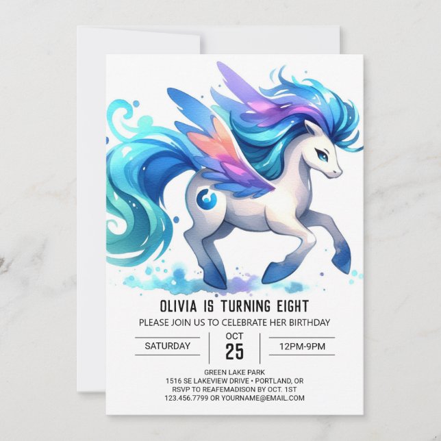 Bohemian Online Horse Birthday Invitation (Front)