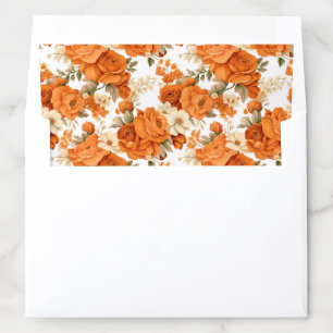Bohemian orange flowers envelope liner