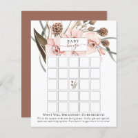 Bohemian Orchid Baby Shower Bingo Game Card