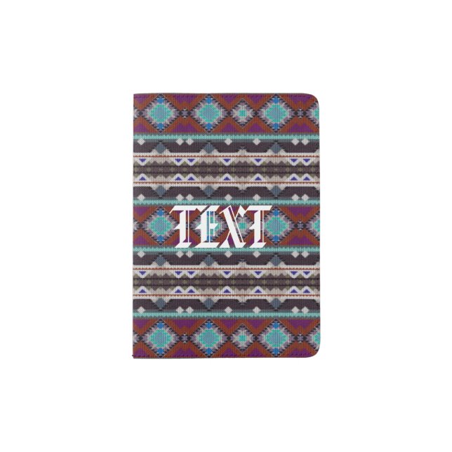 Bohemian ornament in ethno-style, Aztec Passport Holder (Front)