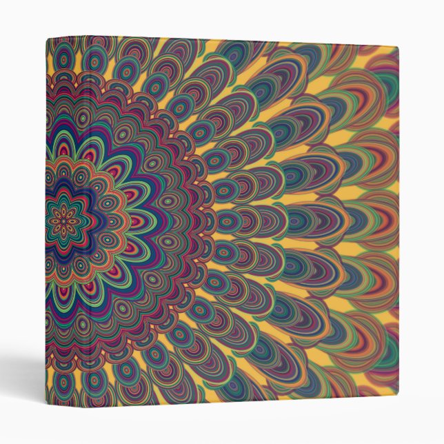 Bohemian oval mandala 3 ring binder (Front/Spine)