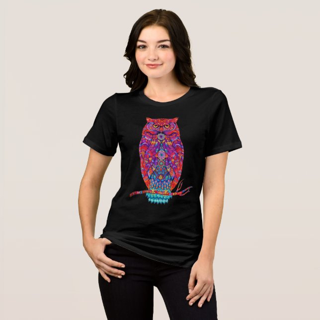 Bohemian Owl Vibes Tri-Blend Shirt (Front Full)