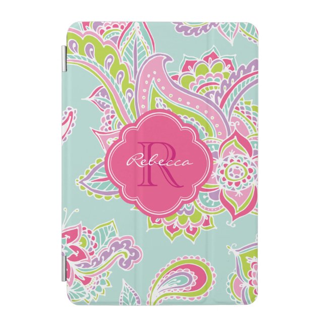 Bohemian Paisley Custom Monogram iPad Mini Cover (Front)