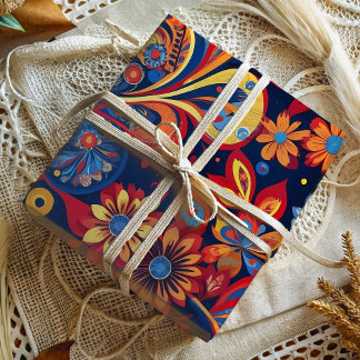 Bohemian Paisley Floral Retirement Gifts for Mom Wrapping Paper