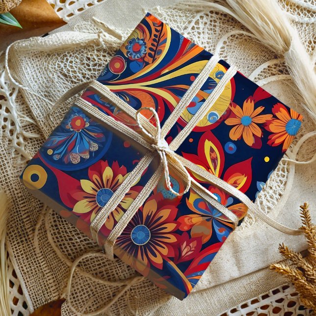 Bohemian Paisley Floral Retirement Gifts for Mom Wrapping Paper (Bohemian Paisley Floral Retirement Gifts for Mom Wrapping Paper)