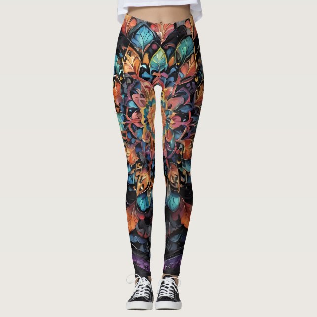 Bohemian Paisley Print Leggings - No. 3 (Front)