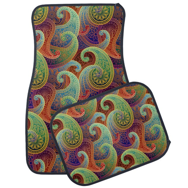 Bohemian Paisley Timeless Pattern Car Mat (Set)