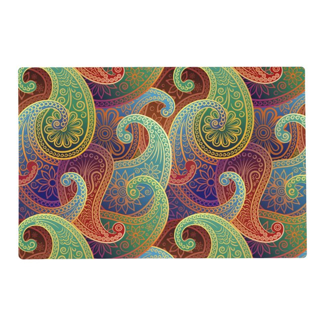 Bohemian Paisley Timeless Pattern Placemat (Front)