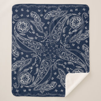 Bohemian Paisley Vintage Print Sherpa Blanket