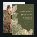 Bohemian Palm Leaves Wedding Invitation with Photo<br><div class="desc">This beautiful wedding invitation the perfect way to invite all of your friends and family to your wedding celebration! Easily edit all the information to create a unique wedding invitation. Add a photo to the back!

See the entire collection for more matching items!</div>