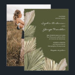 Bohemian Palm Leaves Wedding Invitation with Photo<br><div class="desc">This beautiful wedding invitation the perfect way to invite all of your friends and family to your wedding celebration! Easily edit all the information to create a unique wedding invitation. Add a photo to the back!

See the entire collection for more matching items!</div>