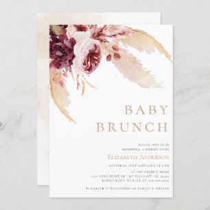 Bohemian Pampas Desert Grass Brunch Baby Shower Invitation