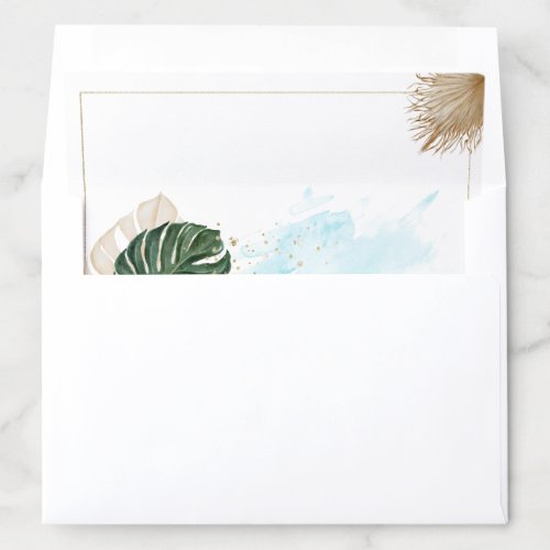 Bohemian Pampas Grass And Tropical Palm Leaves Envelope Liner