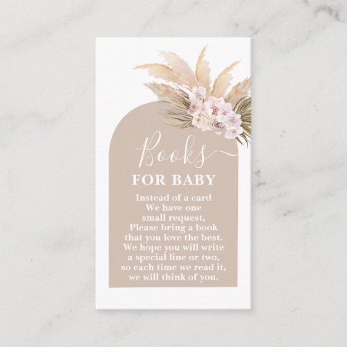 Bohemian Pampas Grass Books for Baby Card
