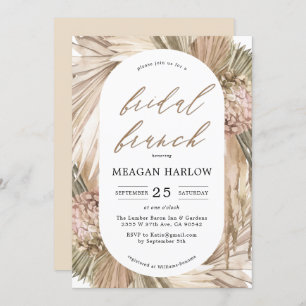 Bohemian Pampas Grass Bridal Brunch Invitation