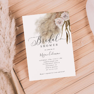 Bohemian Pampas Grass Bridal Shower Invitation
