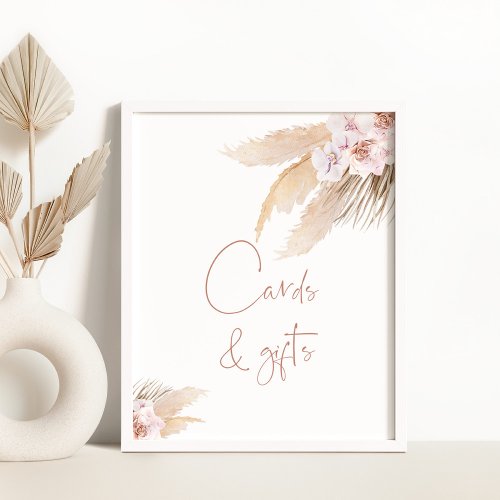 Bohemian pampas grass Cards and gifts Poster
