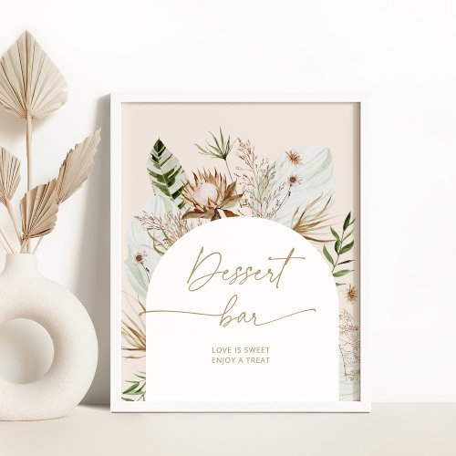 Bohemian pampas grass Dessert bar Poster