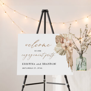 Bohemian Pampas Grass Engagement Party Welcome Foa Foam Board