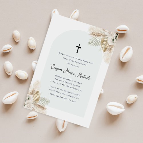 bohemian pampas grass first communion