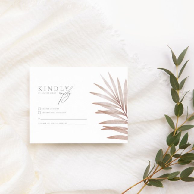 Bohemian Pampas Grass Wedding RSVP Enclosure Card (Creator Uploaded)