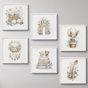 Bohemian Pastel Nursery Wall Art Peel And Stick Photo Tile