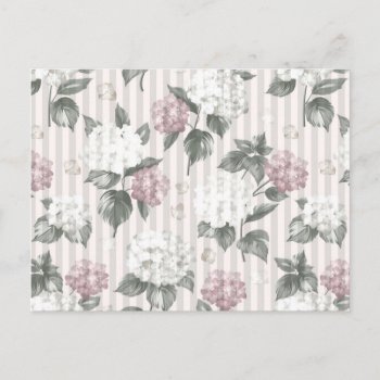 Bohemian Pastel Pink Green Floral Stripes Pattern Postcard by kicksdesign at Zazzle