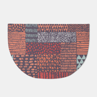 Bohemian patchwork: hand-drawn seamless design. doormat