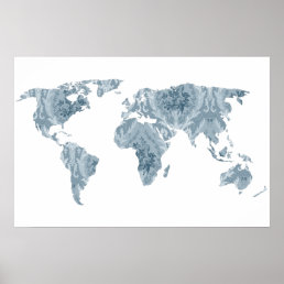 Bohemian Patterned World Map | Traveler | Poster
