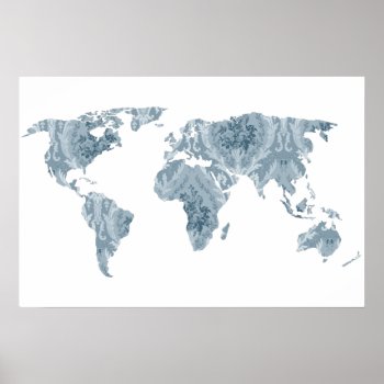 Bohemian Patterned World Map | Traveler | Poster by RedefinedDesigns at Zazzle