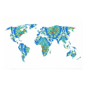 Bohemian Patterned World Map | Traveler | Poster
