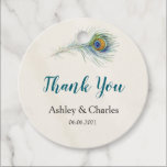 Bohemian Peacock Feather Vintage Wedding Thank You Favor Tags<br><div class="desc">Boho style favor tag with peacock feather. Use for vintage bohemian weddings,  anniversaries,  birthday parties,  bridal showers,  baby showers and any other special event.</div>