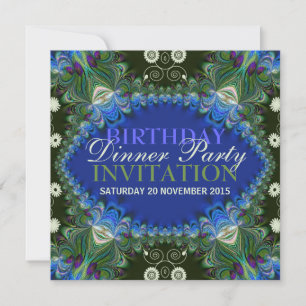 Bohemian Peacock lacy decor Birthday Dinner Party Invitation