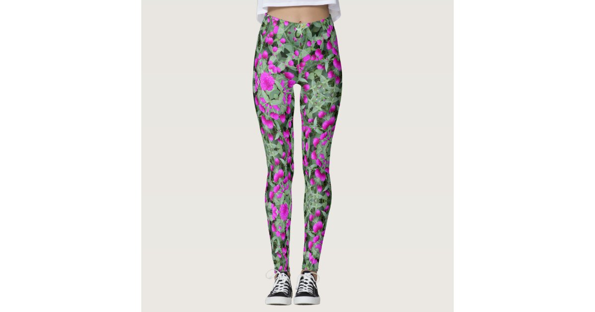 Bohemian Pink and Green Leggings | Zazzle
