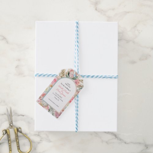 Bohemian Pink Blush Save the Date Gift Tag