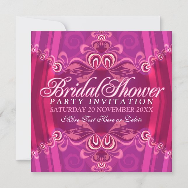 Bohemian Pink Bridal Shower Party Invitation (Front)